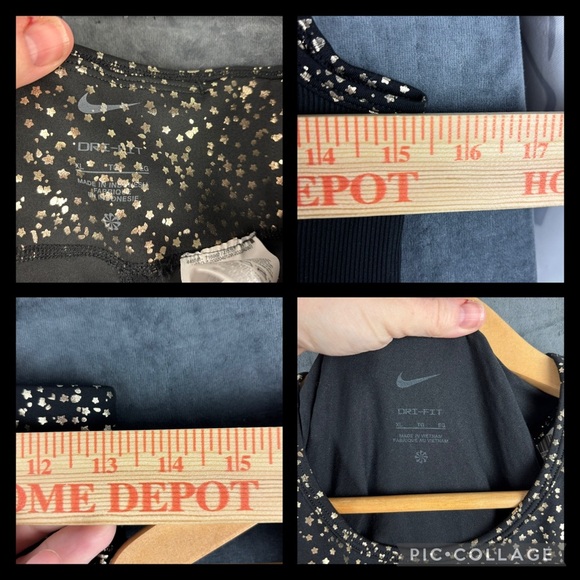 Nike DRI-FIT One Black/Gold Star Leggings & Crop Tank SET Girls Sz XL - Picture 4 of 10